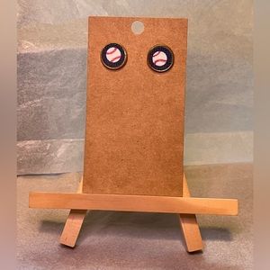 Baseball stud earrings